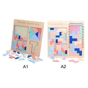 

3 In1 Wooden Baby Intelligence Puzzle Children Slide Puzzle Jigsaw Puzzle Classic Educational Toy Repeated Combination