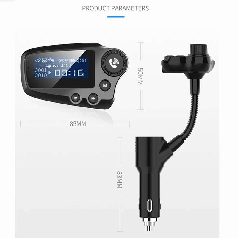 Автомобильный Bluetooth fm-передатчик FM3 автомобильный аудио плеер двойной USB зарядное устройство AUX аудио вход TF карта Bluetooth передатчик
