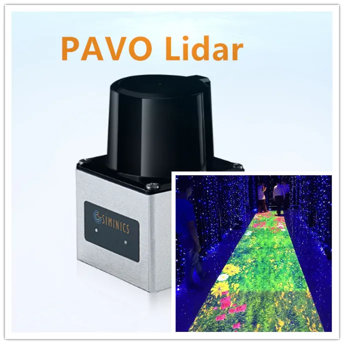 SIMINICS 10m-30m high precision laser radar 2D TOF LiDAR PAVO Wall  floor multi-touch screen  interactive system kit 2