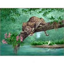 Полностью алмазное сверло для квадратных отверстий 5D DIY Алмазная картина фото на заказ "Леопард" 3D вышивка крестиком Мозаика Декор
