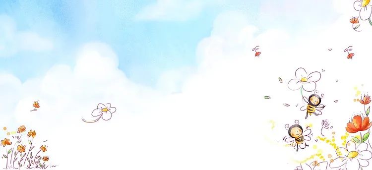 卡通水彩清新蜜蜂花背景banner背景图片素材免费下载 图片编号yonrkvgk Pngbag素材网
