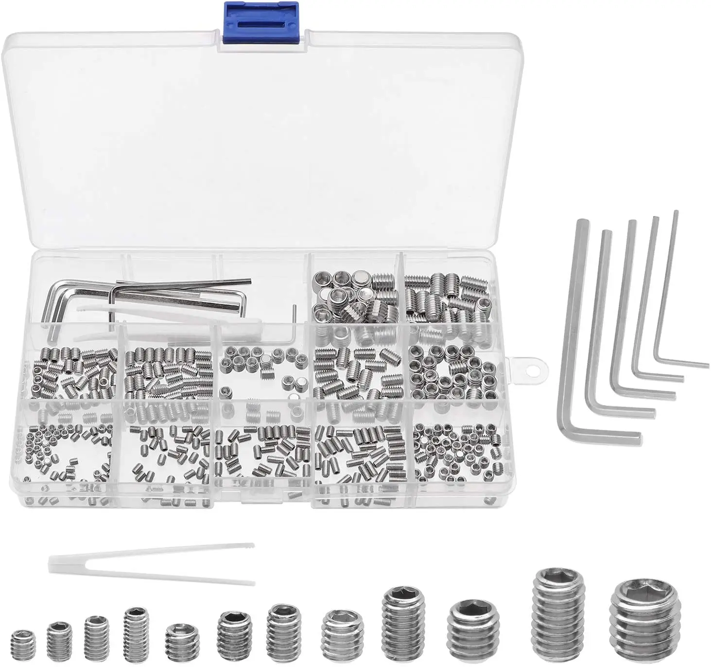 510 ASSORTED PIECE A2 STAINLESS M3 M4 M5 M6 M8 M10 M12 HEXAGON FULL NUTS KIT