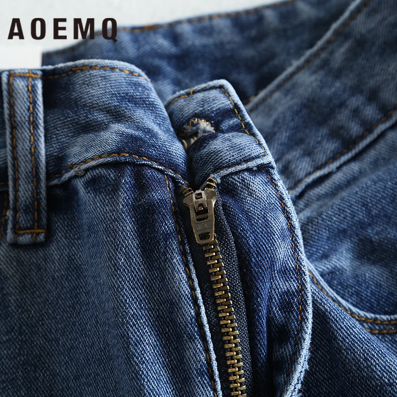AOEMQ модные брюки черные/черные однотонные джинсы облегающие тонкие повседневные