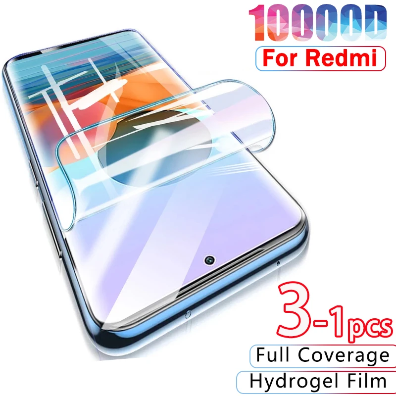 Гидрогелевая пленка 10000D для Xiaomi Redmi Note 10 9 8 Pro защитная экрана 9C 7 6 9A K40 10S T не стекло