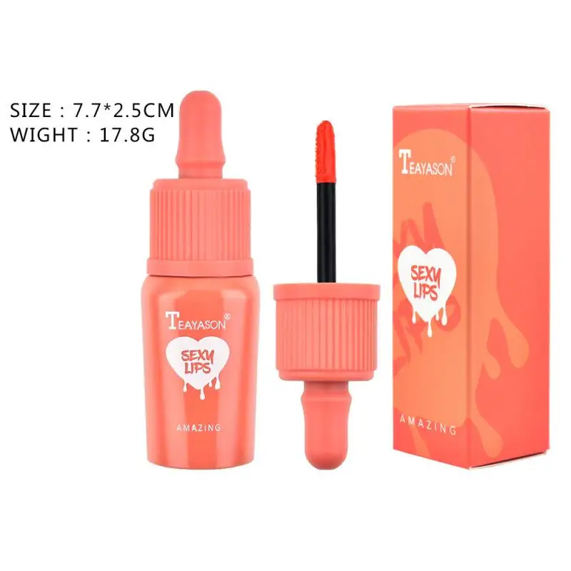 TEAYASON Lip Gloss Baby Bottle Dye Lip Liquid 6Color Matte Lip stain Lip Blam Lasting Non-fading Non-stick Liquid Lipstick TSLM1