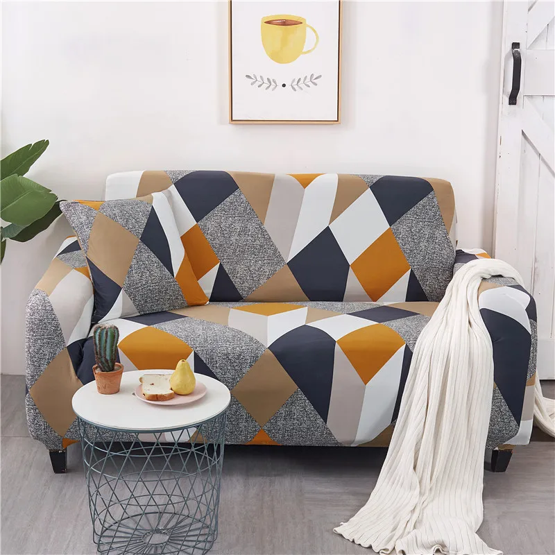 Напечатанный спандекс L форма чехлы для диванов для гостиной растягивающийся секционный угловой диван диване чехол чехлов кресло местный чехол - Цвет: color1