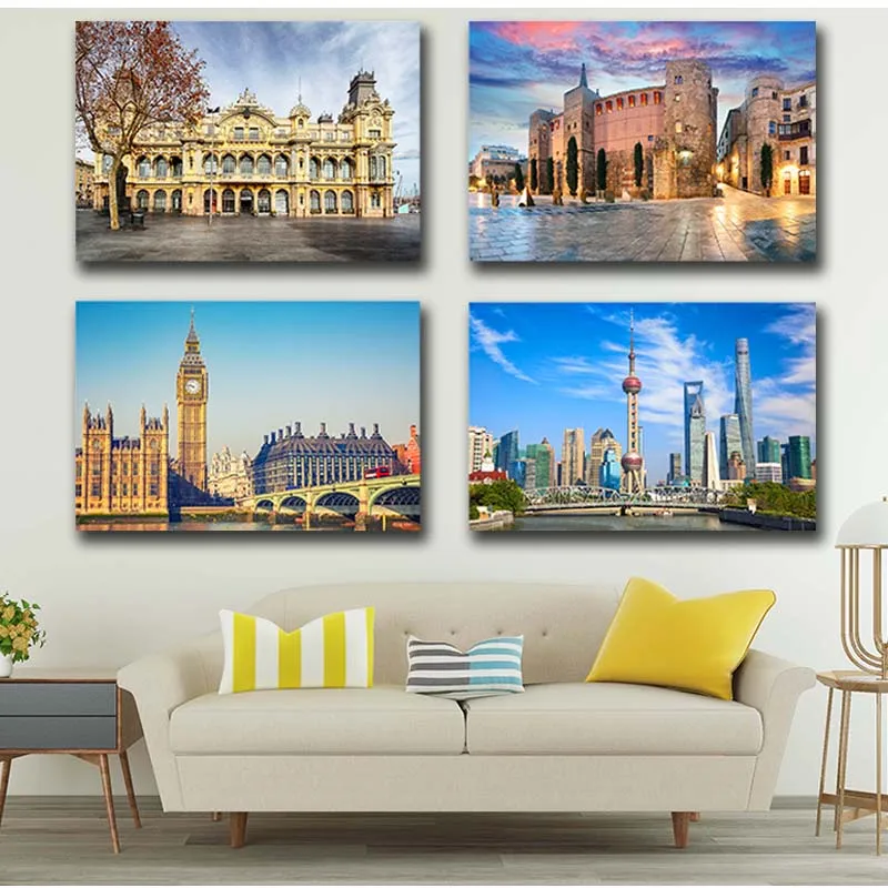 Building Big Ben Pearl of the Orient Canvas Art Scandinavian Posters and Prints Landscape Wall Picture for Living Room Décor | Дом и сад
