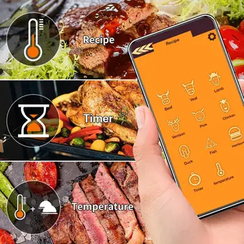 

Probe Thermometer Needle Kitchen Portable Food Thermometer Bluetooth Meat Thermometer Wireless Meat Thermometer Plastic