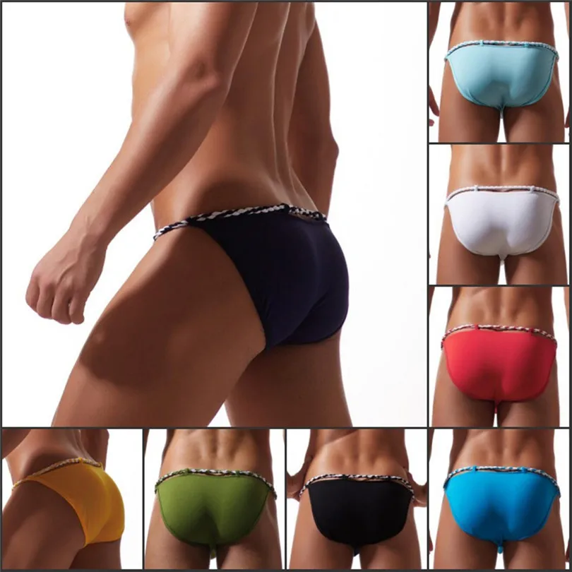sexy lingerie sexy panties Fashion Men Cotton Underpants Tied rope briefs Tie-up Trousers High Fork Trousers Sexy Lingerie #3S20 (11)