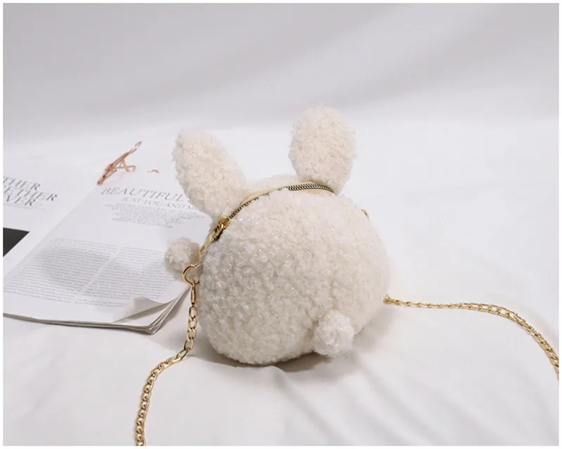 Cute Lamb Sheep Bunny Rabbit Plush Backpack Toys Crossbody Bag Shoulder Bags Soft Stuffed Animals Dolls Kids Girls Gift (12)