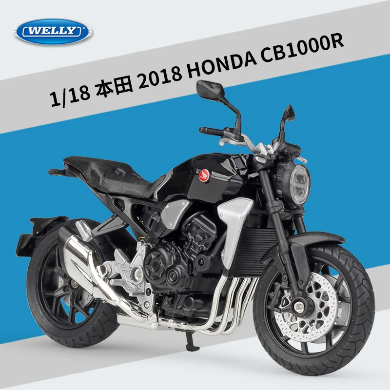 Welly 1:18 2018 혼다 CB1000R CB1000 R CB 1000 R 합금 스트리트 스포츠 오토바이 모델 장난감 어린이 선물 컬렉션