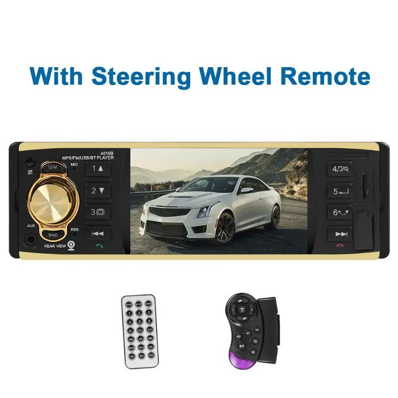 4'' TFT Screen 4019B 1 Din Car Radio Audio Stereo MP3 Car Audio Player Bluetooth Support Rearview Camera Remote Control USB FM - Цвет: 03