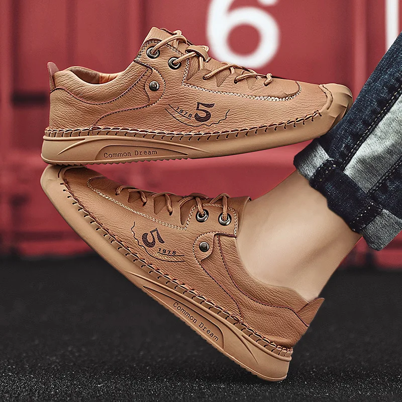 

New 2020 Soft Leather Men Shoes Casual Split Leather Shoes Men Loafers Comfort Walking Shoes Men Flats Hot Sale Moccasins Shoes