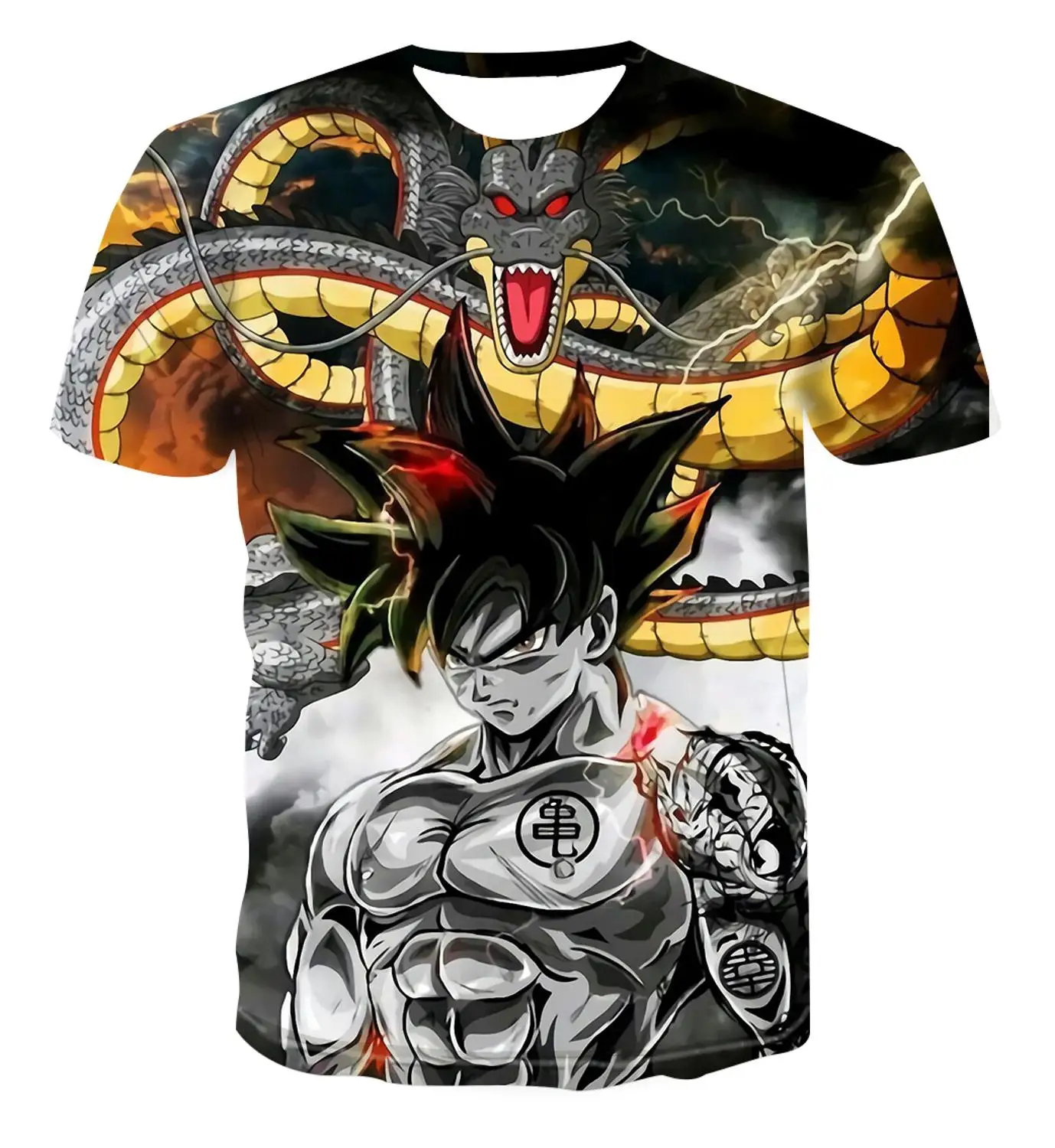 Новинка футболки Dragon Ball Z мужские летние 3D принты Супер Saiyan Goku черные Zamasu Vegeta