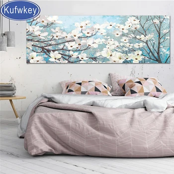 

large Nordic art 5d round diamond Embroidery white flower Diamond Painting full square Picture of Rhinestone Mosaic puzzle 3d,