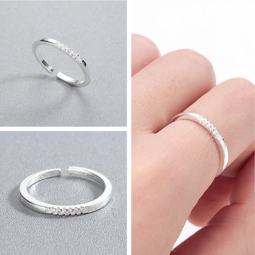 Kinitial модные циркониевые кольца для женщин Открытые высококачественные нежные