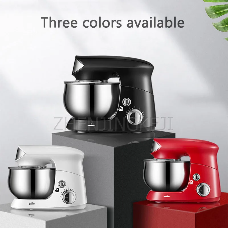 Household Dough Mixer Chef Machine Stainless Steel 220V 3.5L Whisk Kneading Minced Meat Fresh Milk Blender Multifunction Cooking