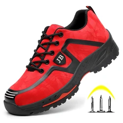 Outdoor Indestructible Shoes Women Steel Toe Shoes Work Sneakers Male Puncture Proof Shoes Lightweight Work Safety Boots for Men