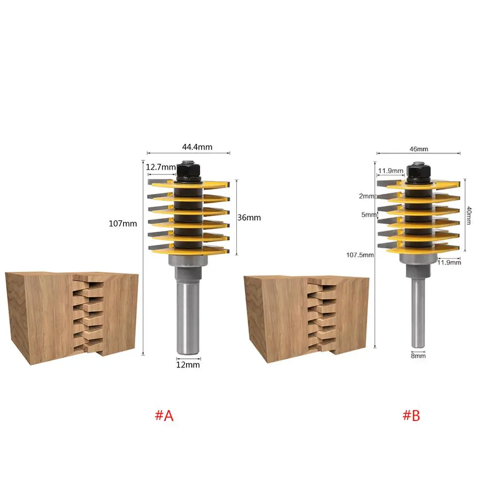 

8mm 1/2" Shank Router Bit Finger Joint Tenon Milling Knife Cutter Woodworking