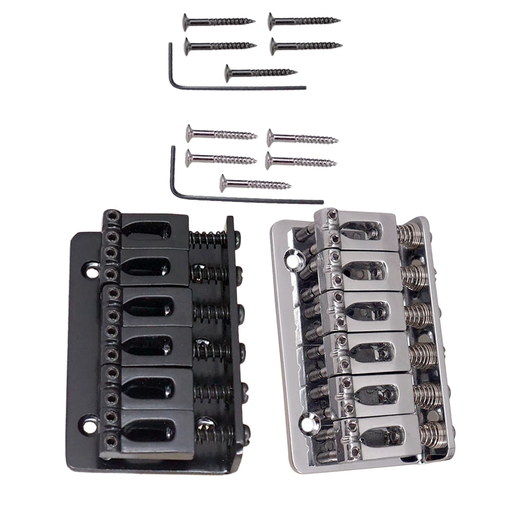 A Set Top Load Concave Saddle 6 String Bridge For Electric Guitar