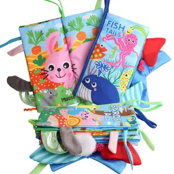

Unfolding Infant Baby Kids Help kids to recognize colors and shapes Early Education Toy Cloth Book with Animal Fish Tails