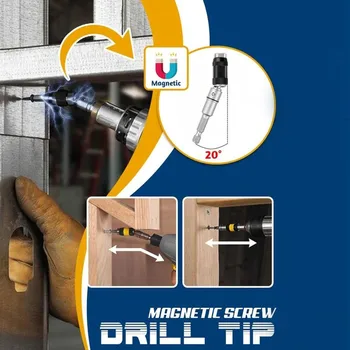 

Magnetic Screw Drill Tip Quick Change Locking Bit Holder with Spring Release Collar Bit Tip Holder Electromagnetic Screw