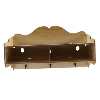 

Wall-Hung Type Wooden Decorative Wall Shelf Sundries Storage Box Hanger Organizer Key Rack Wood Wall Shelf