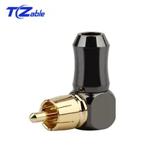 RCA Plug Angle Connector Male L type 90 degree RCA Right Angle Elbow Converter RCA Plugs Gold Plated Solder Wire Audio Adapter
