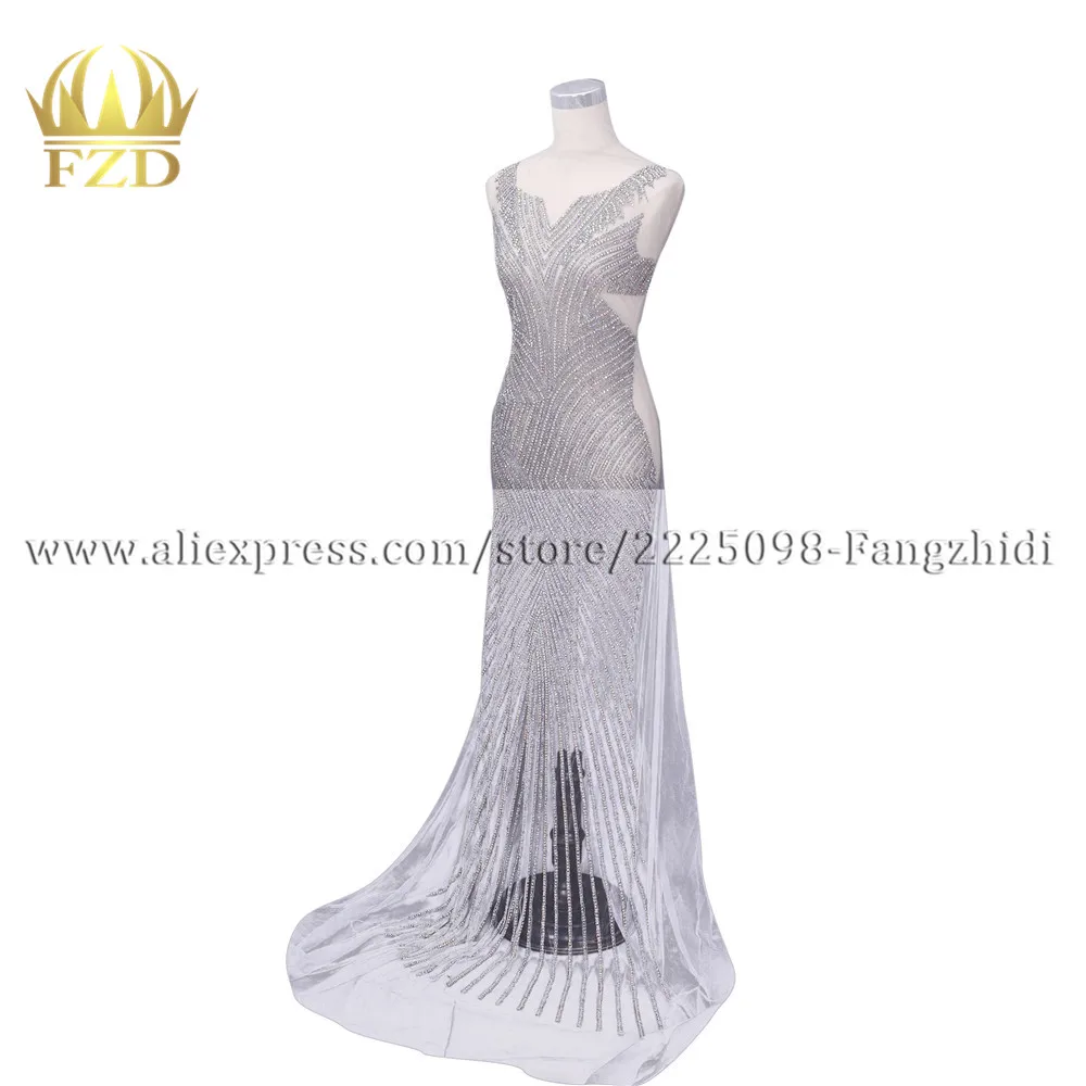 FZD 1 комплект ручной работы большой размер горный хрусталь свадебное платье с вышивкой патч аппликация лифа для вечерние шоу женская одежда декоративная