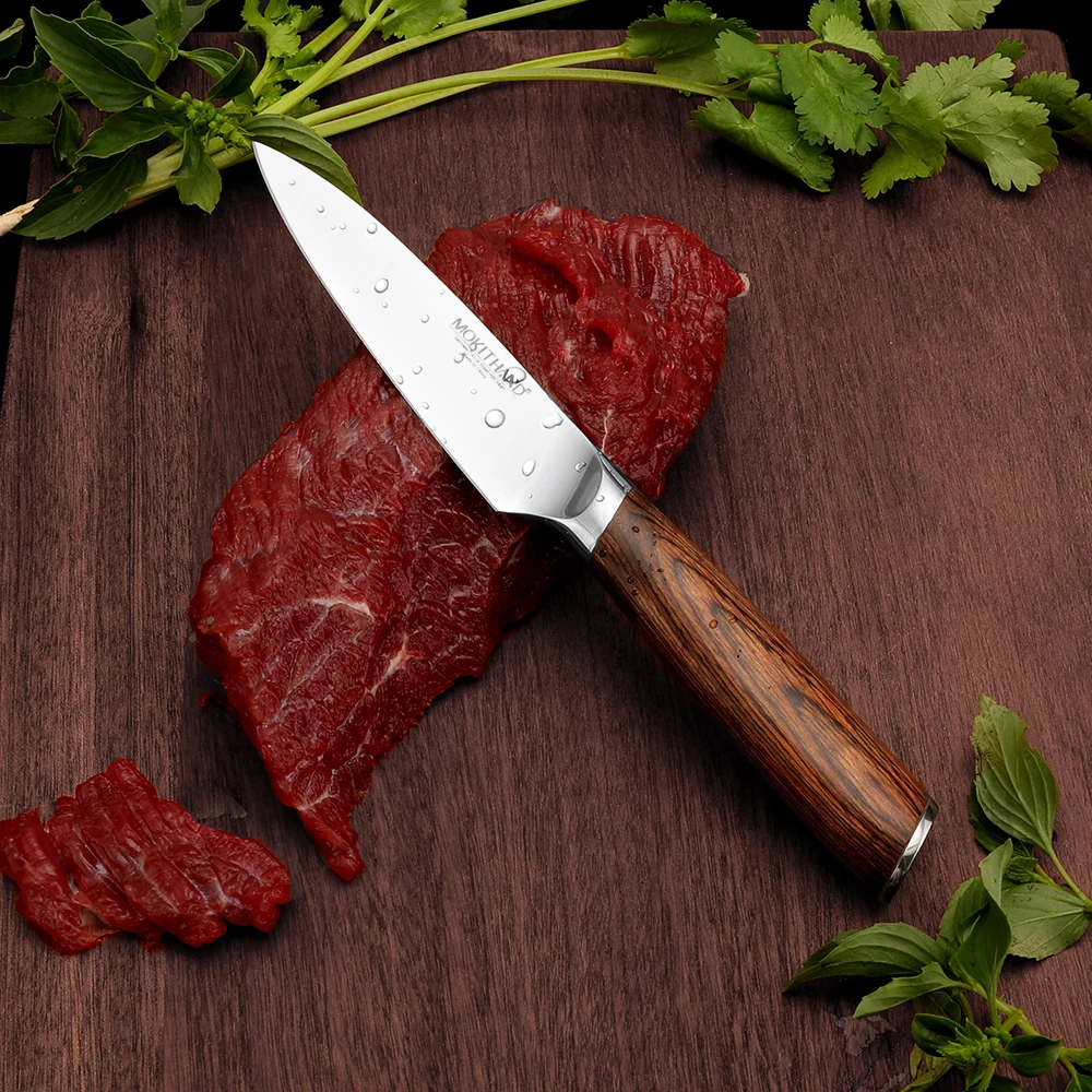 Mokithand Paring knife 3.5 inch Japanese Fruit Knives Germany 1.4116 Stainless Steel Professional Kitchen Vegetable Knife
