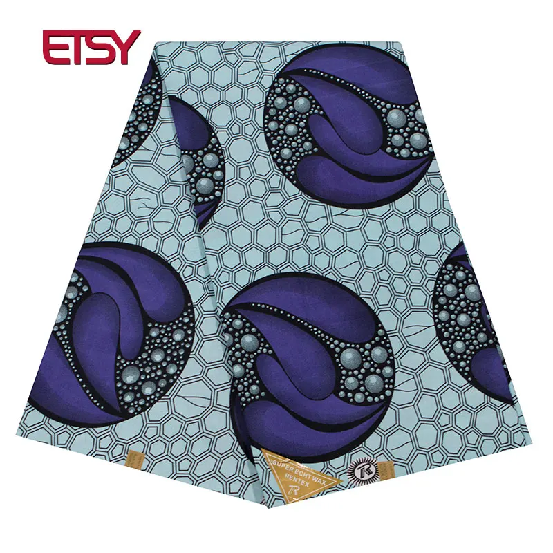 Африканский воск полиэстер воск печатает ткань Анкара печать ткань воск высокого качества 6 ярдов Африка ткань для вечерние платья FP6203