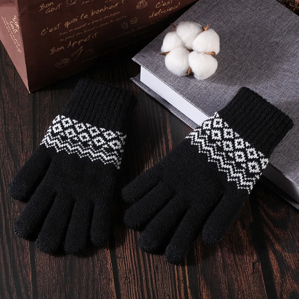 Перчатки унисекс Guantes женские мужские зимние трикотажные перчатки сохраняющие Тепло плюс бархатные теплые уличные перчатки для вождения перчатки с сенсорным экраном