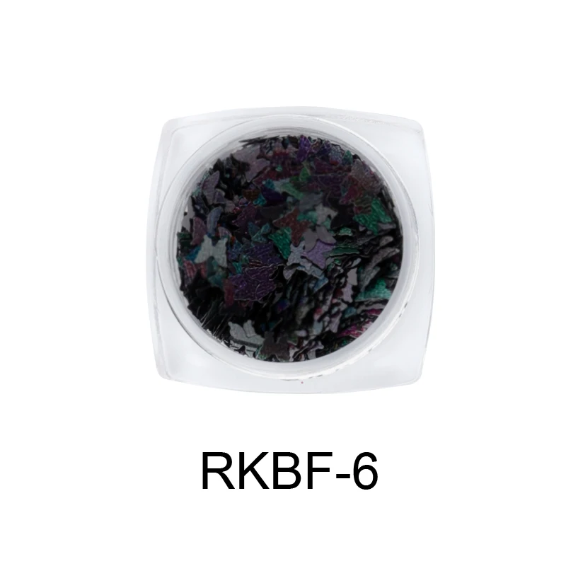 RKBF-6 1 Box Butterfly Nail Glitter New Micro Laser Sparkle Sequins Slice Nail Thin Paillette Nail Art Decorations Tips Manicure - Color: RKBF-6
