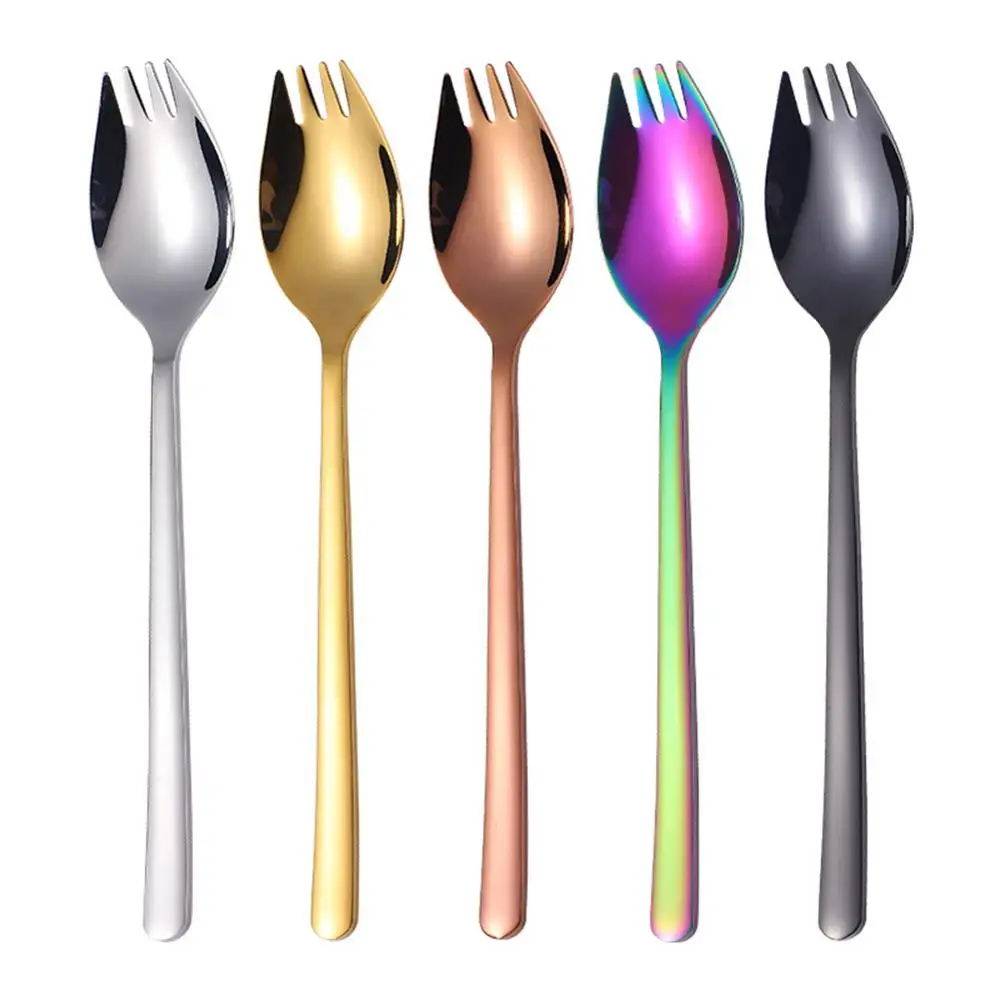 Горячая 2 в 1 Многофункциональный Spork Ложка Вилка лапша фруктовый салат кухня ресторан инструмент