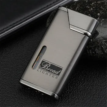 

Visible Window Torch Turbo Lighter Jet Butane Metal Pipe Windproof Gasoline Lighter For Cigarette Cigar 1300 C Straight Fire