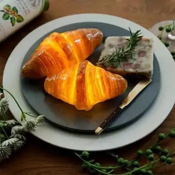 

Handmade Bread LED Night Light Creative Lighting Dining Table Bedroom Kitchen Closet Cabinet Decorative Simulation Bread Lamp