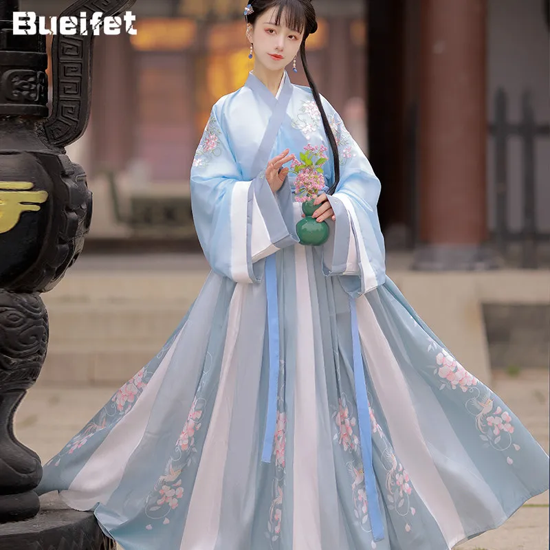 Hanfu Women Dress Chinese Style Fairy Princess vintage Traditional Female  Clothes Ancient Classical Dance Costumes