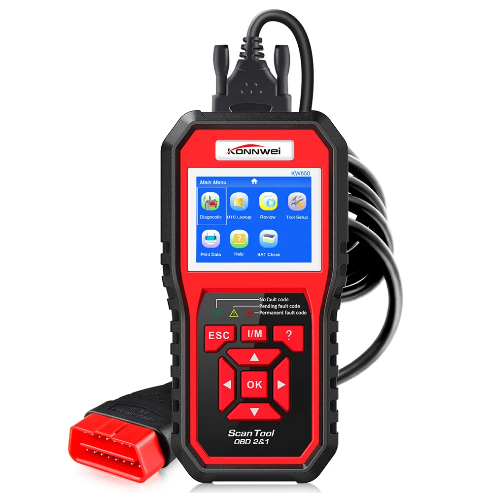 Best Product  KONNWEI KW850 obd2 auto diagnostic scanner Full OBD 2 OBDII Code Reader Scanner Car diagnostics too