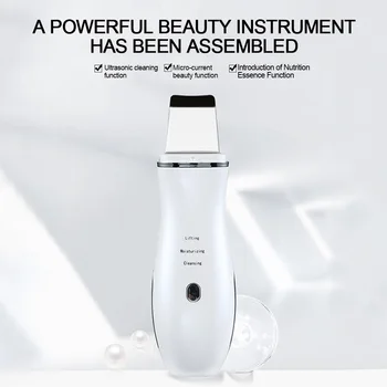 

Curved Shape Design Ultrasonic EMS micro-current Face Skin Scrubber Pore Cleanser Lifting Tightening Facial Cleaning Tool Face