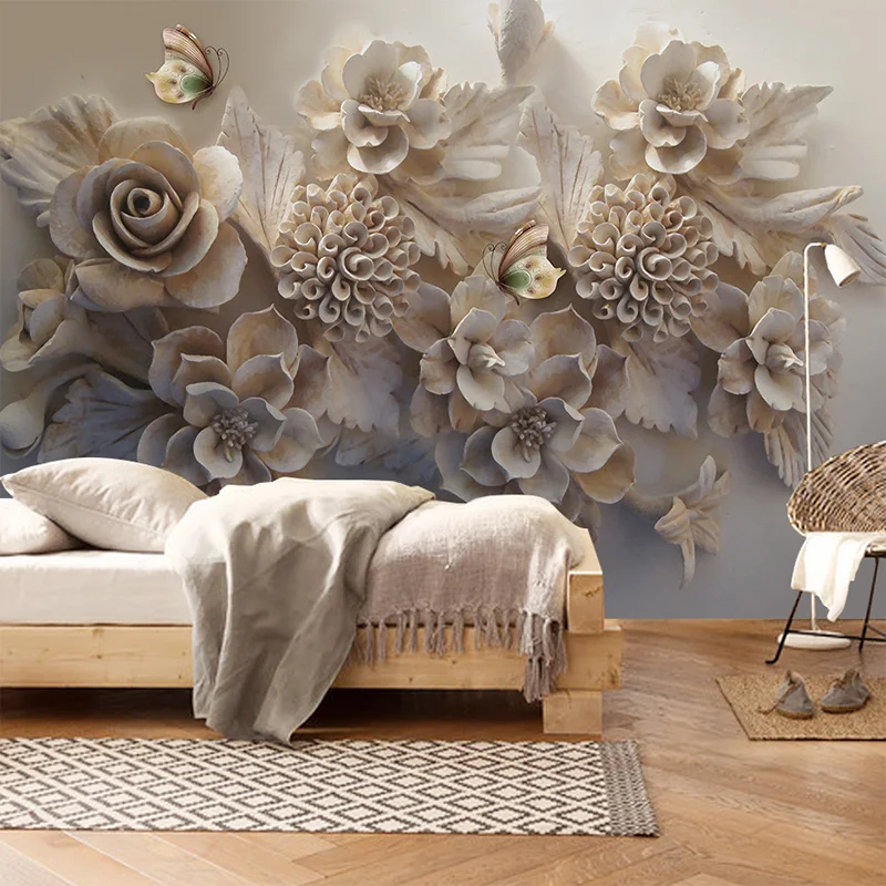 Custom-Mural-3D-Wallpaper-European-Aesthetic-Three-dimensional-Relief-3D-Flower-Butterfly-Living-Room-Sofa-Background (3)