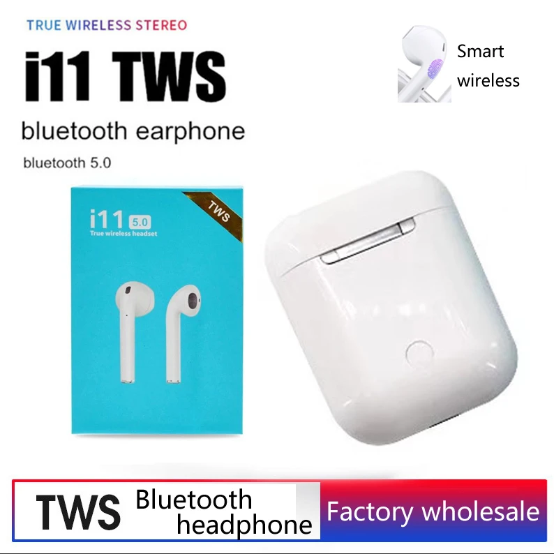 Наушники i11 TWS беспроводные Bluetooth наушники мини HS гарнитура для iPhone samsung Xiaomi huawei