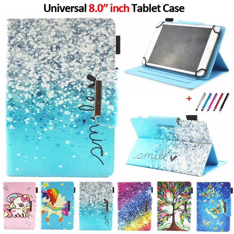 Universal Case For 8 inch Tablet for Xiaomi Mi Pad 4 / Kindle Fire HD Huawei T3 8.0 Leather Wallet Stand Shell | Компьютеры и офис