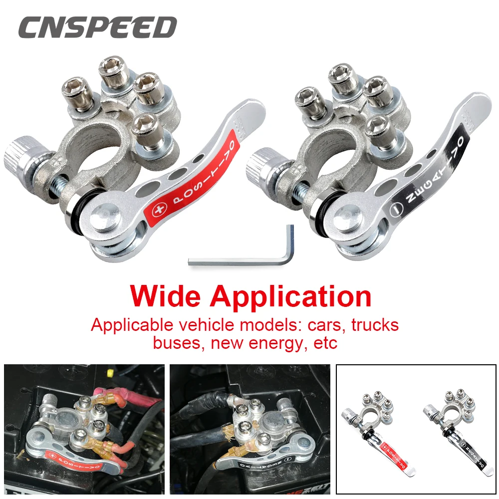 1 Pair Toolless Quick Disconnect Battery Main Cable Post Terminal Shut-Off Connectors 6v 12v 24v Boat Race Car UTV Tractor Truck |
