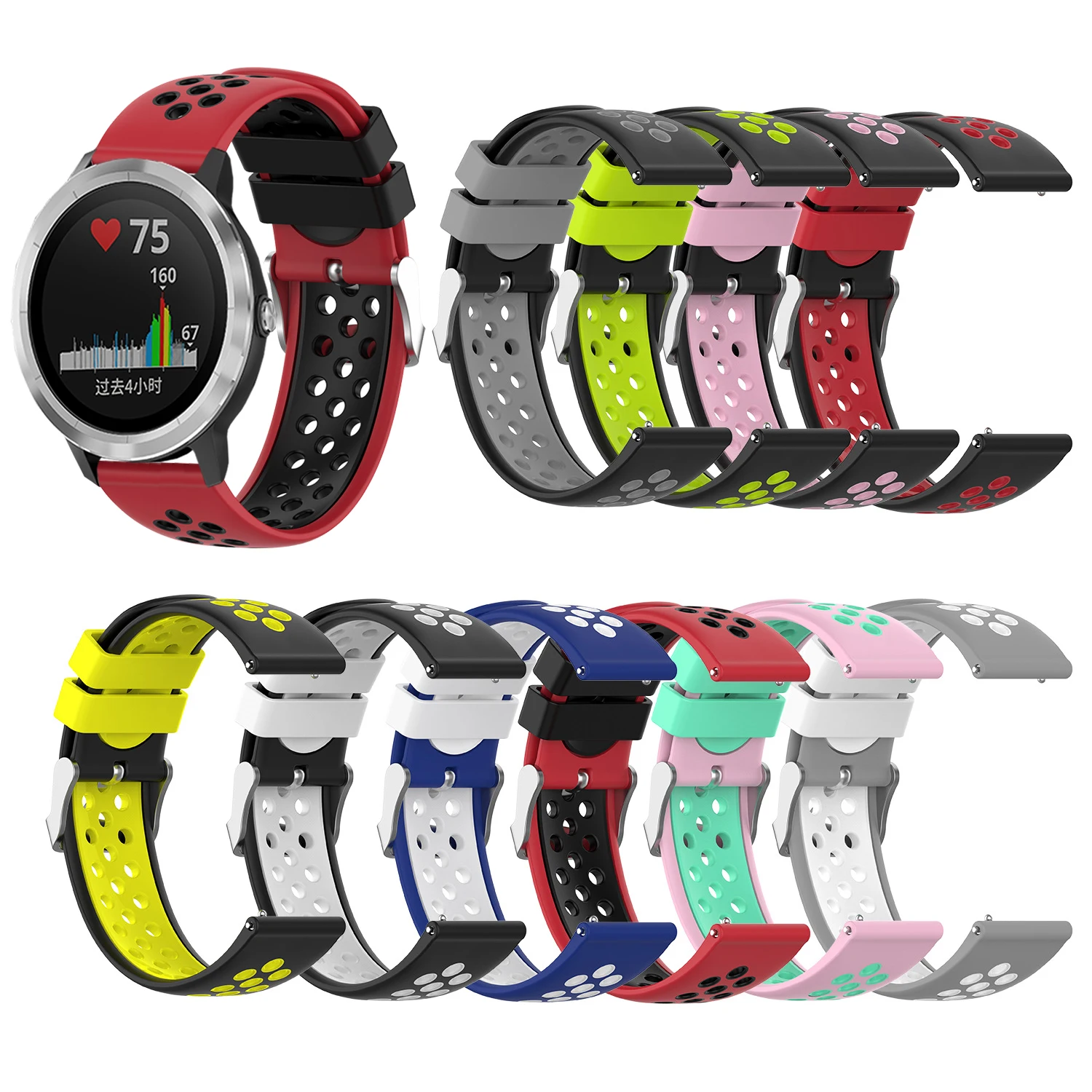 20 мм ремешок для Garmin Forerunner 645 музыка/245/245 M силиконовый браслет для vivoactive 3 Музыка/vivomove огнеупорные часы браслет