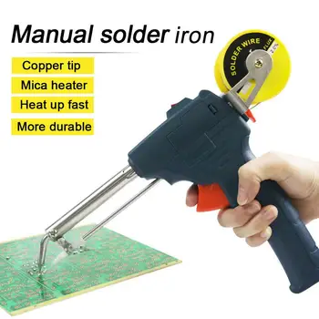 

EU/US Plug 110V/220V 60W Handheld Internal Heating Soldering Iron Automatically Send Tin Gun Welding Repair Tool For 900M series