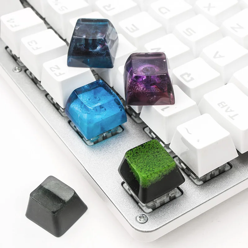 Feito à Mão Adequado para Cereja Personalizado Resina Keycaps Teclado Mecânico Backlit Presente Selva Aquática mx 1pc - Imagem 4