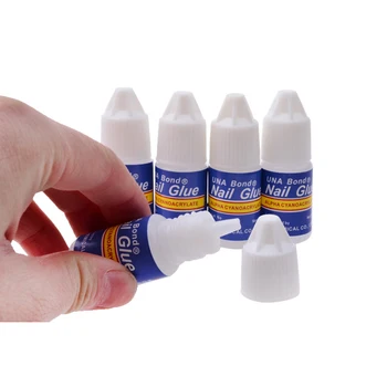 

5Pcs/Set Nail Glue Fast-dry Adhesive Acrylic French Art False Tips 3D Decoration Glue Nail Rhinestone Makeup Cosmetic