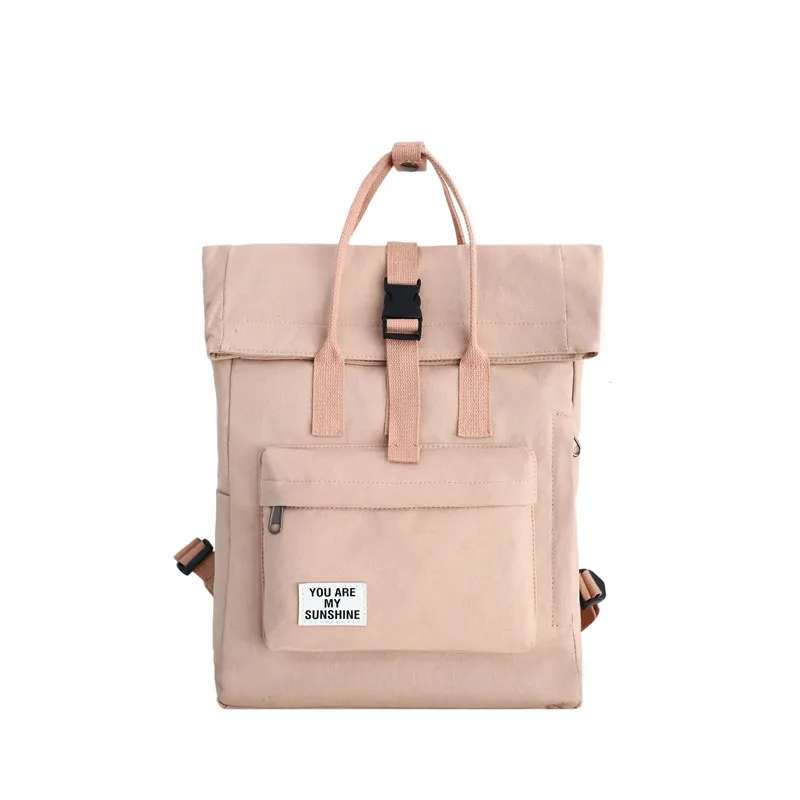 

High Quality Cotton Canvas Backpacks Women Backpack SchoolBag for Teenage Girls Ring Portable Bagpack Female Travel Mochila 2019