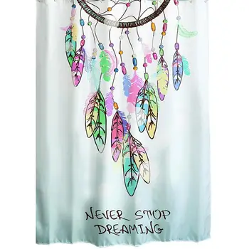 

3D Elephant Shower Curtain Fabric Bathroom Block Curtain With 12 Hooks Colorful