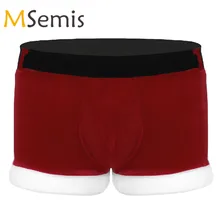 Мужское рождественское нижнее белье Санта-Клауса, праздничный костюм для костюмированной вечеринки, шорты-боксеры, нижнее белье, трусы для праздника, вечеринки, новогодний костюм